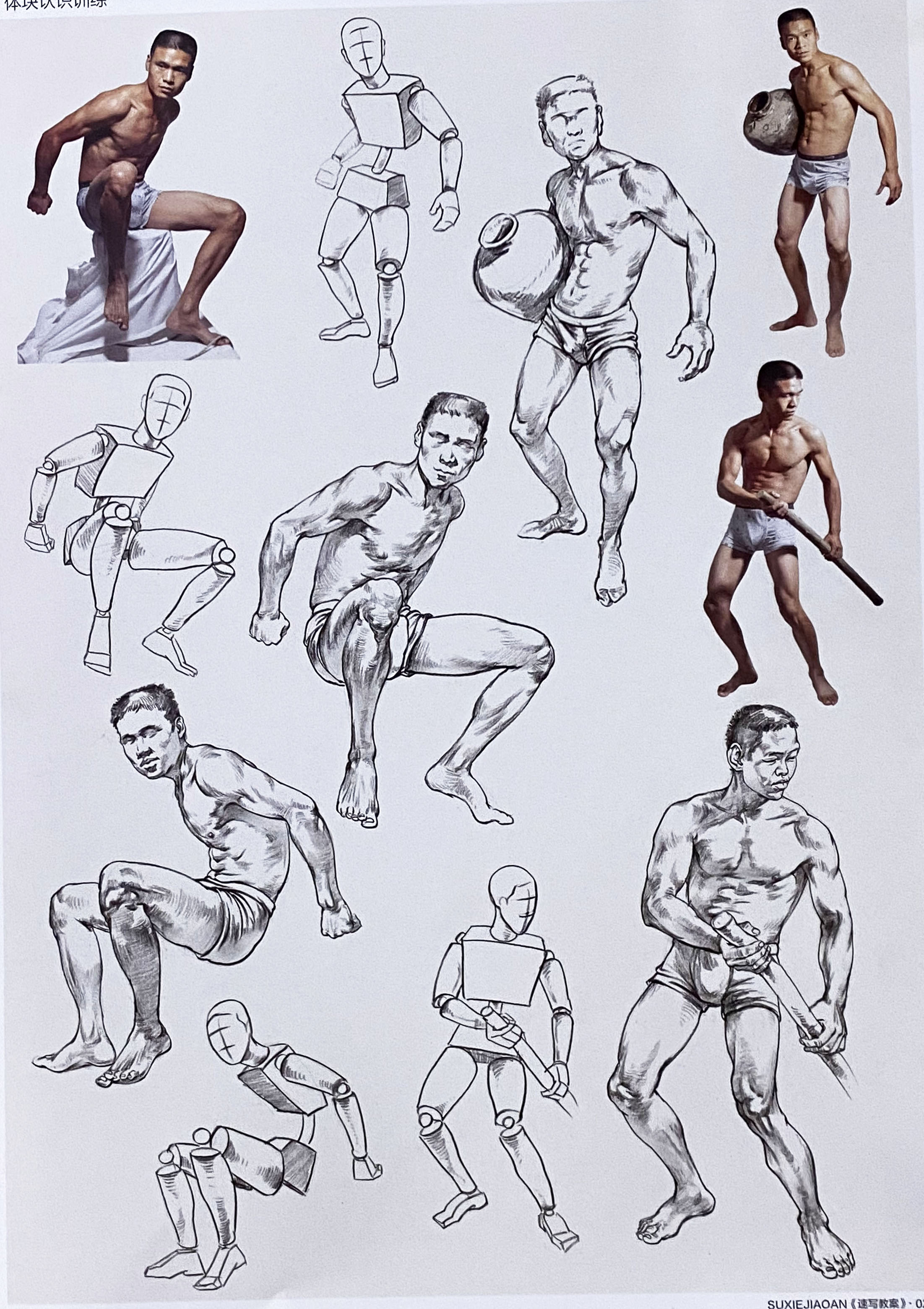 第4章：躯干、人体专项训练  第1节：躯干、人体速写表现  【必修作业】